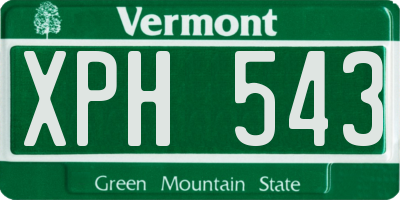 VT license plate XPH543
