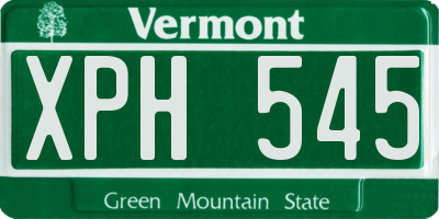 VT license plate XPH545