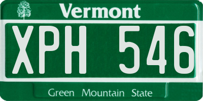 VT license plate XPH546
