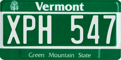 VT license plate XPH547