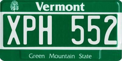 VT license plate XPH552
