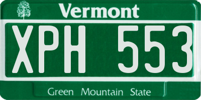 VT license plate XPH553