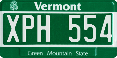 VT license plate XPH554