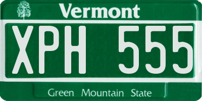 VT license plate XPH555