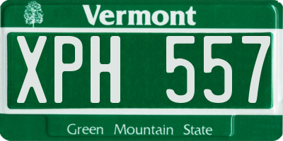 VT license plate XPH557