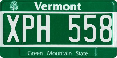 VT license plate XPH558
