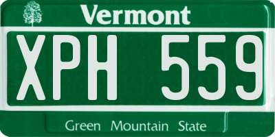 VT license plate XPH559