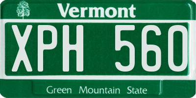 VT license plate XPH560