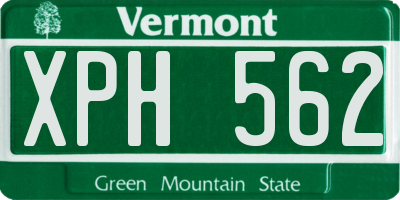 VT license plate XPH562