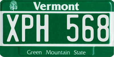 VT license plate XPH568