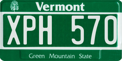 VT license plate XPH570