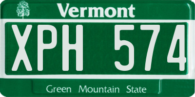 VT license plate XPH574