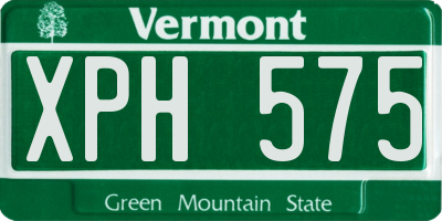 VT license plate XPH575