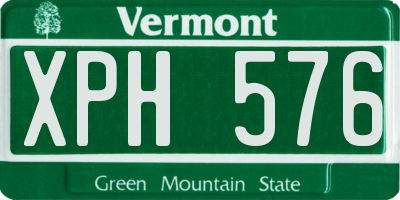VT license plate XPH576
