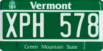 VT license plate XPH578