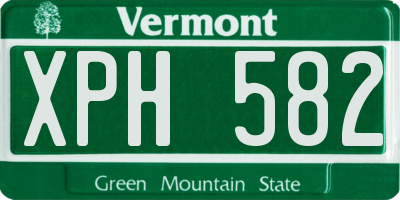 VT license plate XPH582