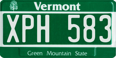 VT license plate XPH583