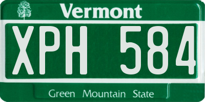 VT license plate XPH584