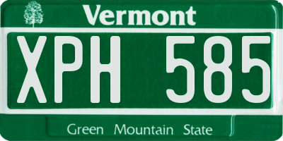 VT license plate XPH585