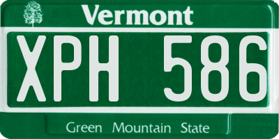 VT license plate XPH586