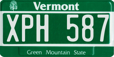 VT license plate XPH587