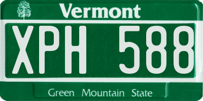 VT license plate XPH588