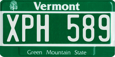 VT license plate XPH589