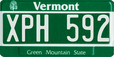 VT license plate XPH592