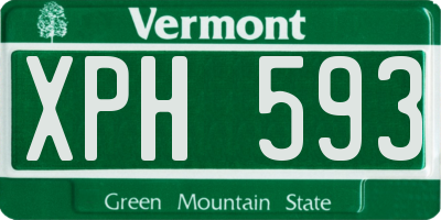 VT license plate XPH593