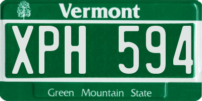 VT license plate XPH594