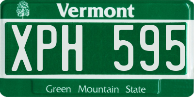 VT license plate XPH595