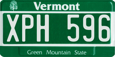 VT license plate XPH596