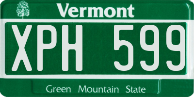 VT license plate XPH599