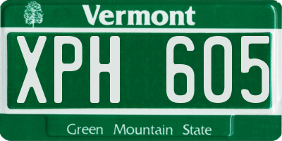 VT license plate XPH605