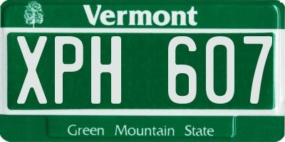 VT license plate XPH607