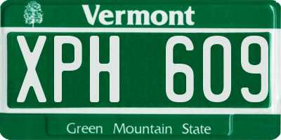 VT license plate XPH609