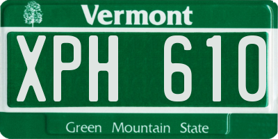 VT license plate XPH610
