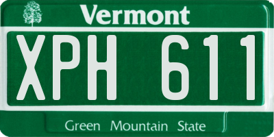VT license plate XPH611