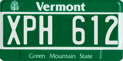 VT license plate XPH612