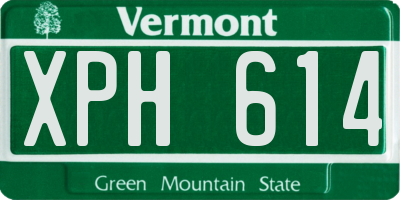 VT license plate XPH614