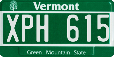 VT license plate XPH615
