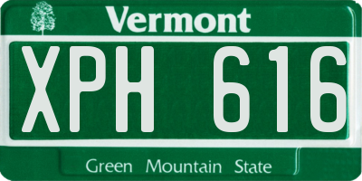 VT license plate XPH616