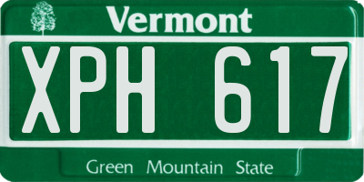 VT license plate XPH617