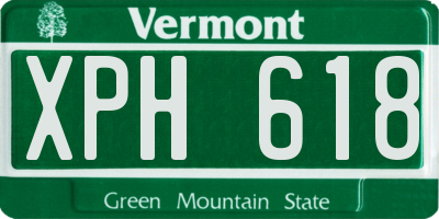 VT license plate XPH618