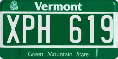 VT license plate XPH619