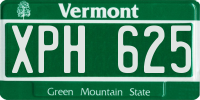 VT license plate XPH625