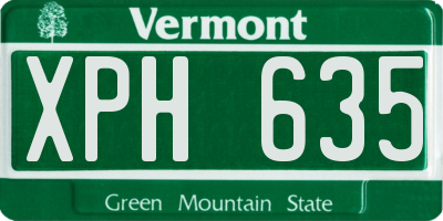 VT license plate XPH635