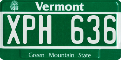 VT license plate XPH636