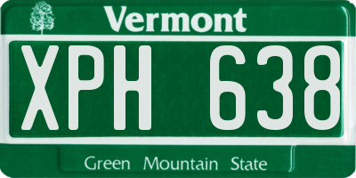 VT license plate XPH638