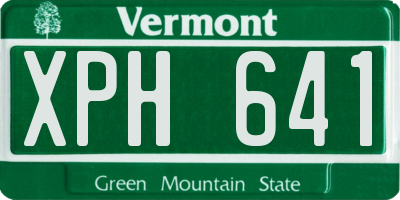 VT license plate XPH641